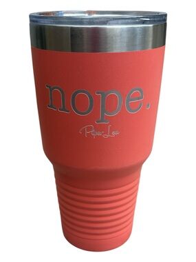 Piper Lou - NEW -  'nope.' Coral Insulated Tumbler